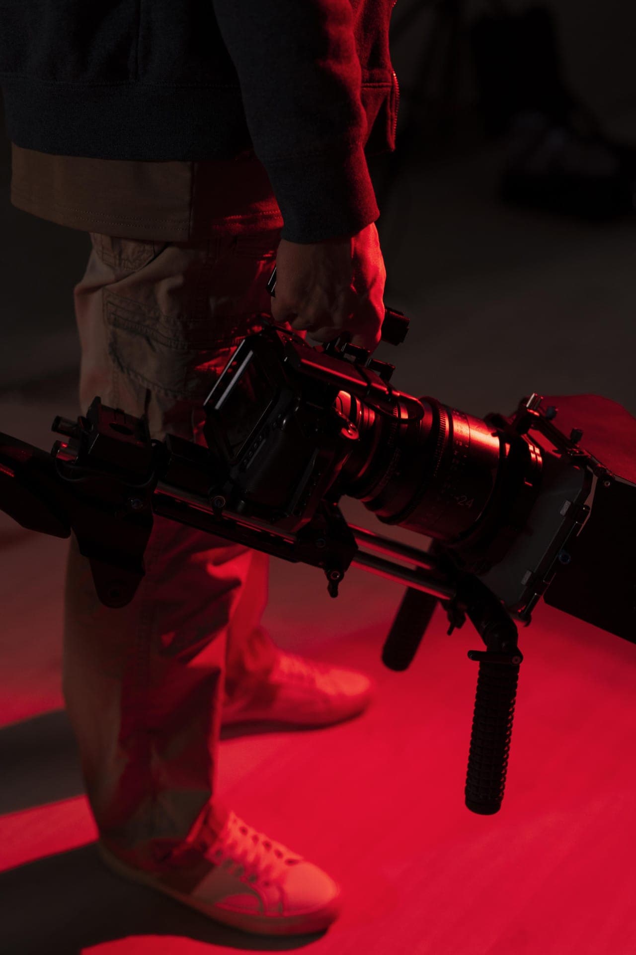 Filming a session with a professional camera