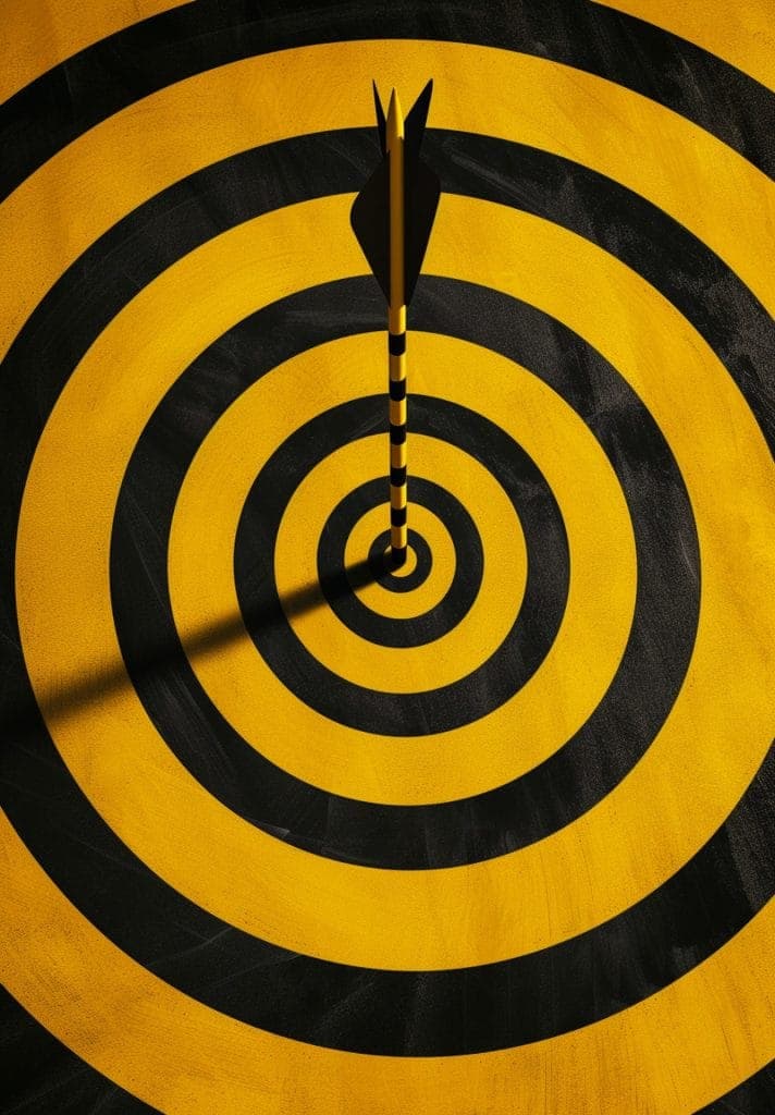 Arrow hitting the centre of a target