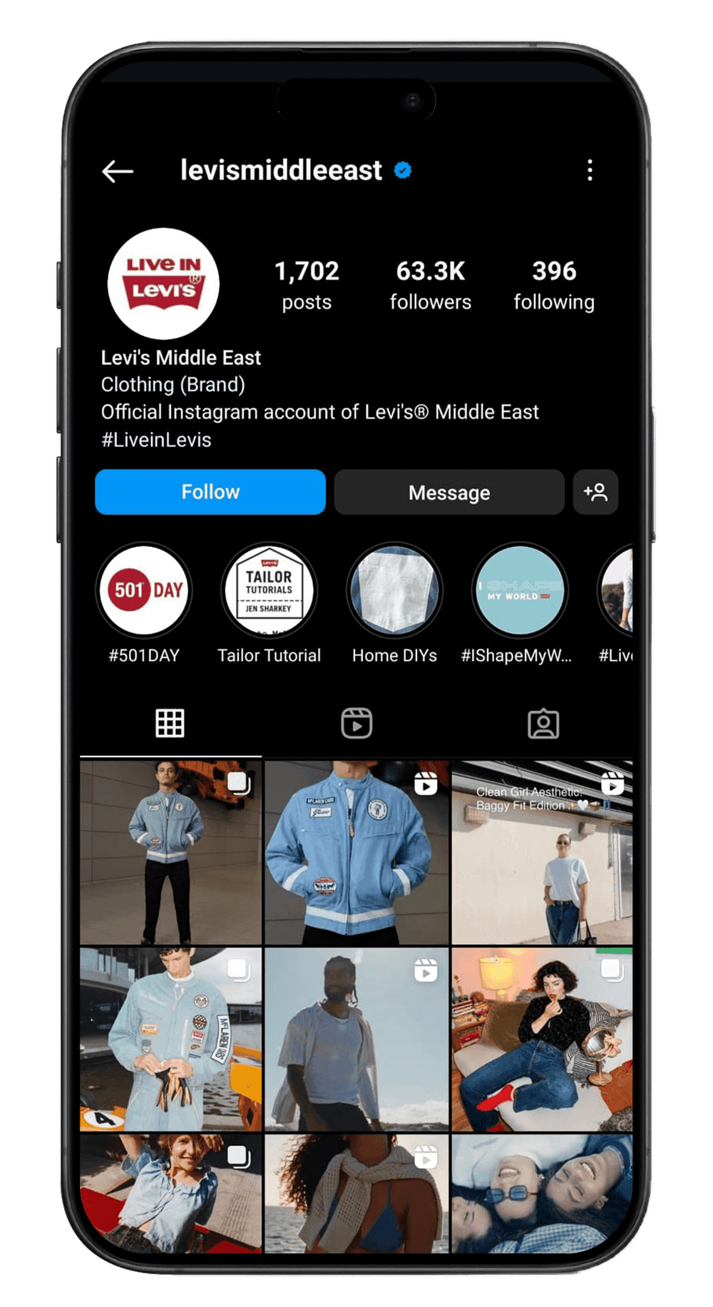 Levi's Middle East Instagram account managed by Art Revo