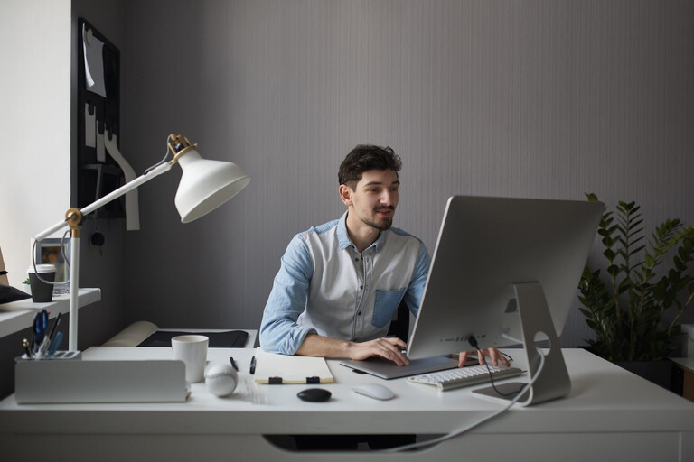 Freelancing and Remote professionals working remotely with iconic skyline featuring Burj Khalifa in background