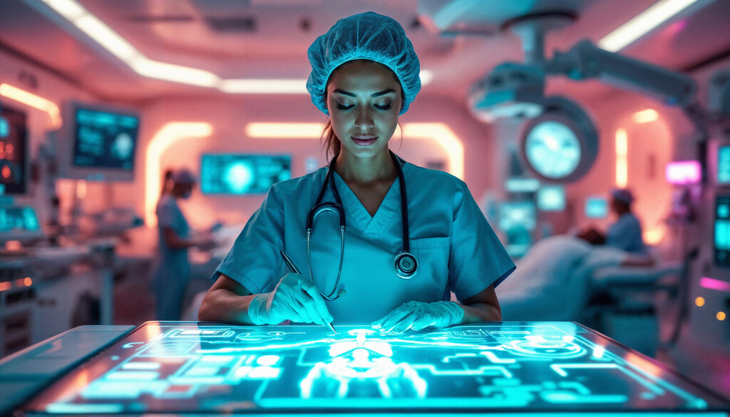 Healthcare marketing professionals analyzing digital marketing strategies and patient engagement analytics on modern devices